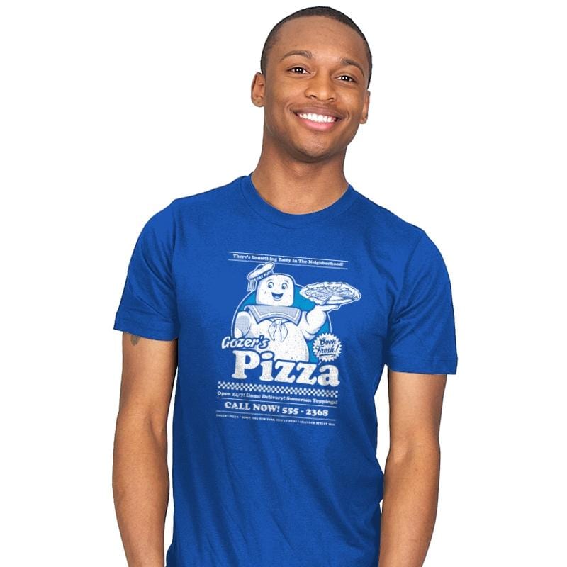 Gozer's Pizza - Mens T-Shirts RIPT Apparel Small / Royal
