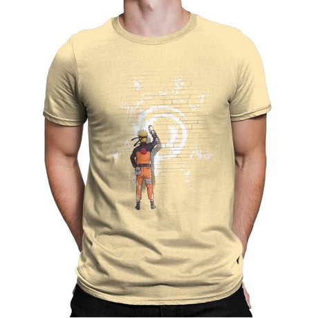 Graff Naruto - Mens Premium T-Shirts RIPT Apparel Small / Banana Cream