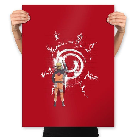 Graff Naruto - Prints Posters RIPT Apparel 18x24 / Red