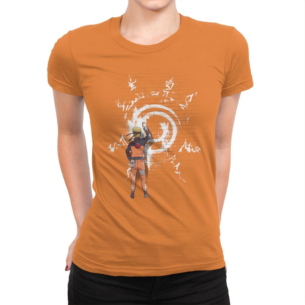 Graff Naruto - Womens Premium T-Shirts RIPT Apparel Small / Classic Orange