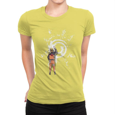 Graff Naruto - Womens Premium T-Shirts RIPT Apparel Small / Vibrant Yellow