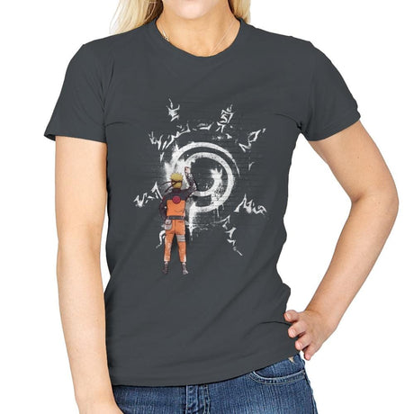 Graff Naruto - Womens T-Shirts RIPT Apparel Small / Charcoal
