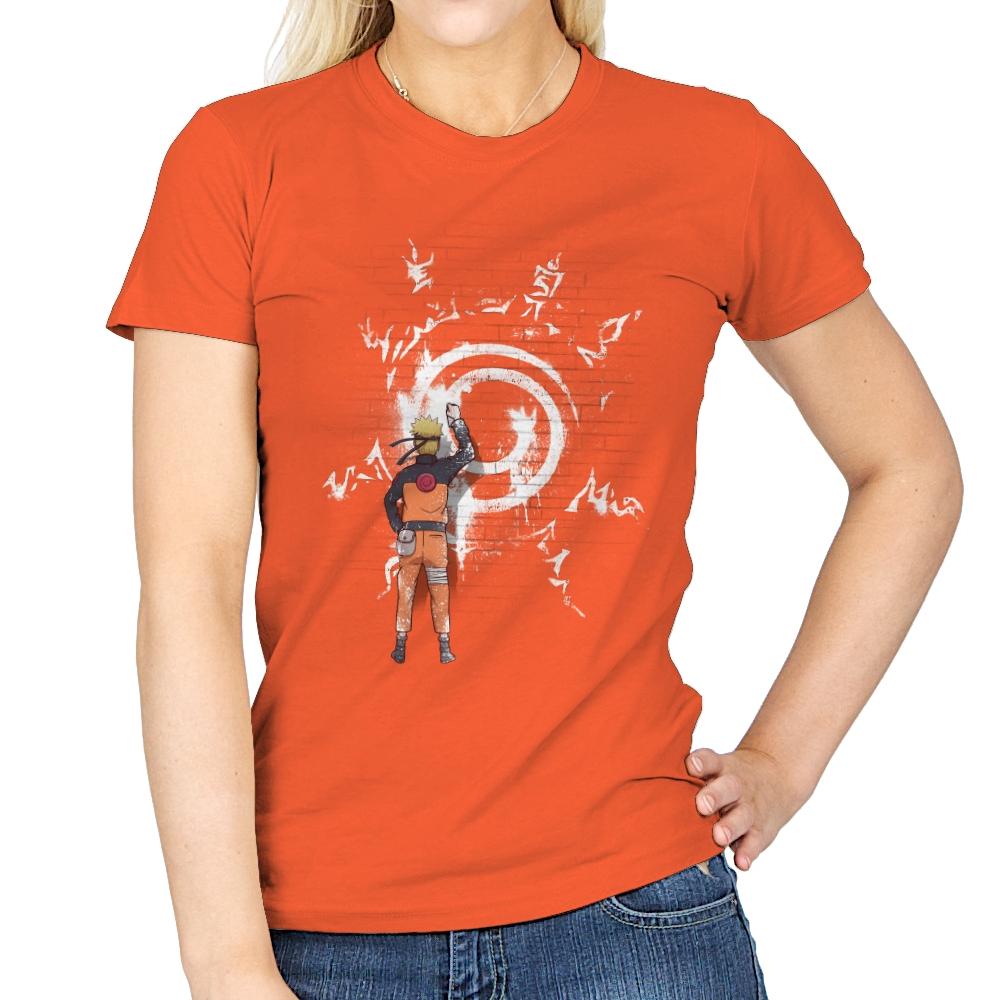 Graff Naruto - Womens T-Shirts RIPT Apparel Small / Orange