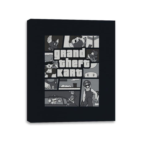Grand Theft Kart - Canvas Wraps Canvas Wraps RIPT Apparel 11x14 / Black