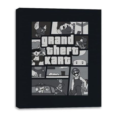 Grand Theft Kart - Canvas Wraps Canvas Wraps RIPT Apparel 16x20 / Black