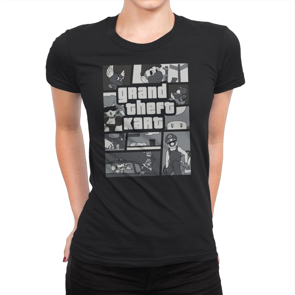 Grand Theft Kart - Womens Premium T-Shirts RIPT Apparel Small / Black