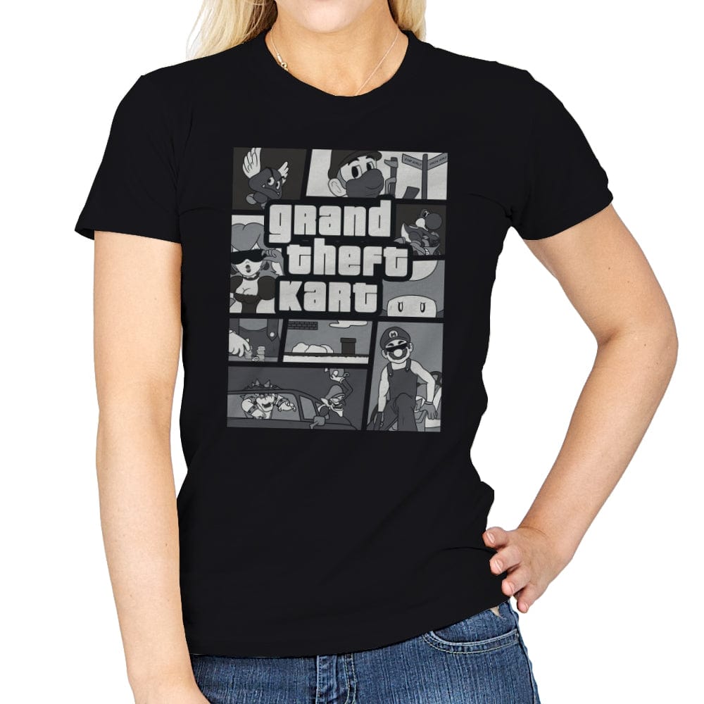 Grand Theft Kart - Womens T-Shirts RIPT Apparel Small / Black