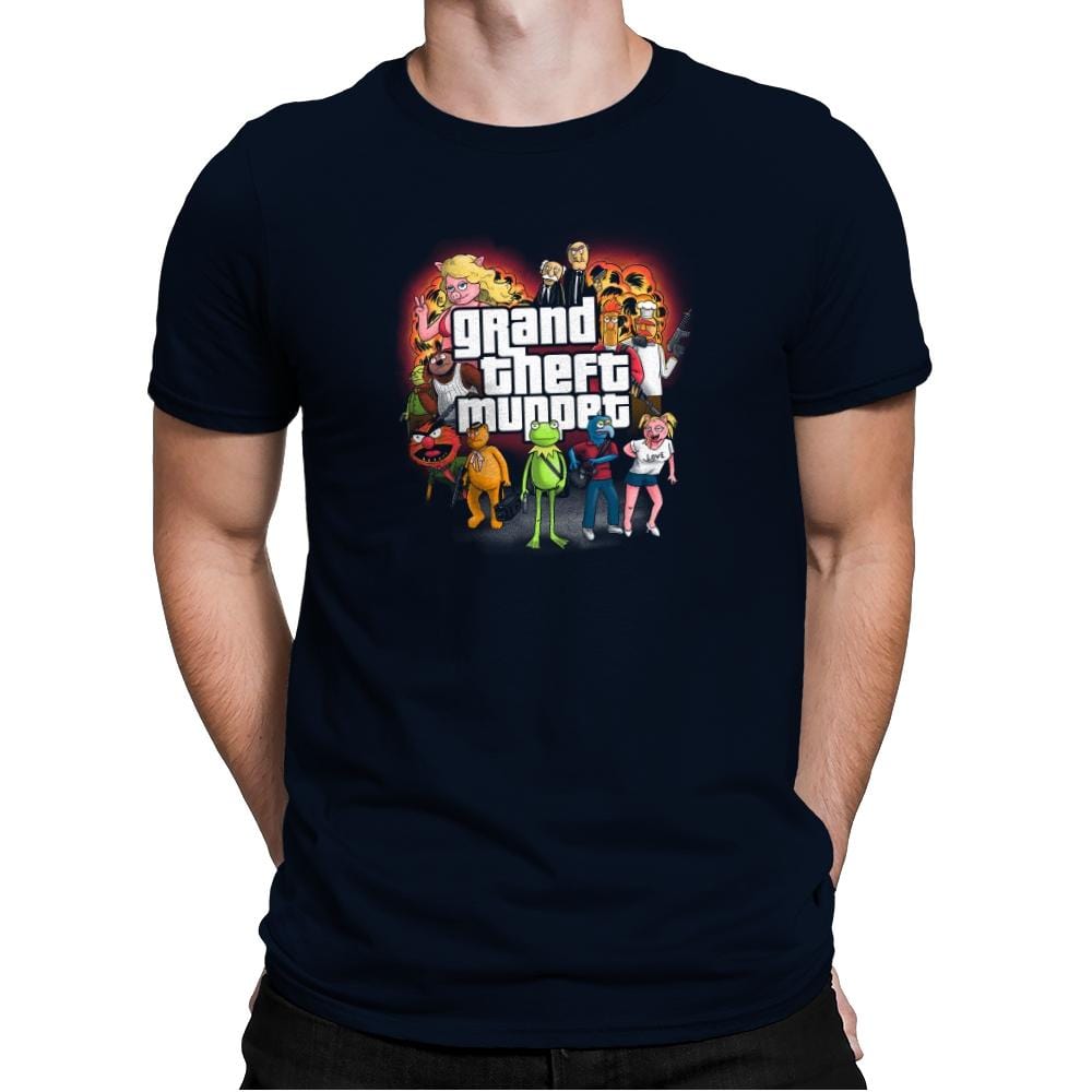 Grand Theft Muppet Exclusive - Mens Premium T-Shirts RIPT Apparel Small / Midnight Navy