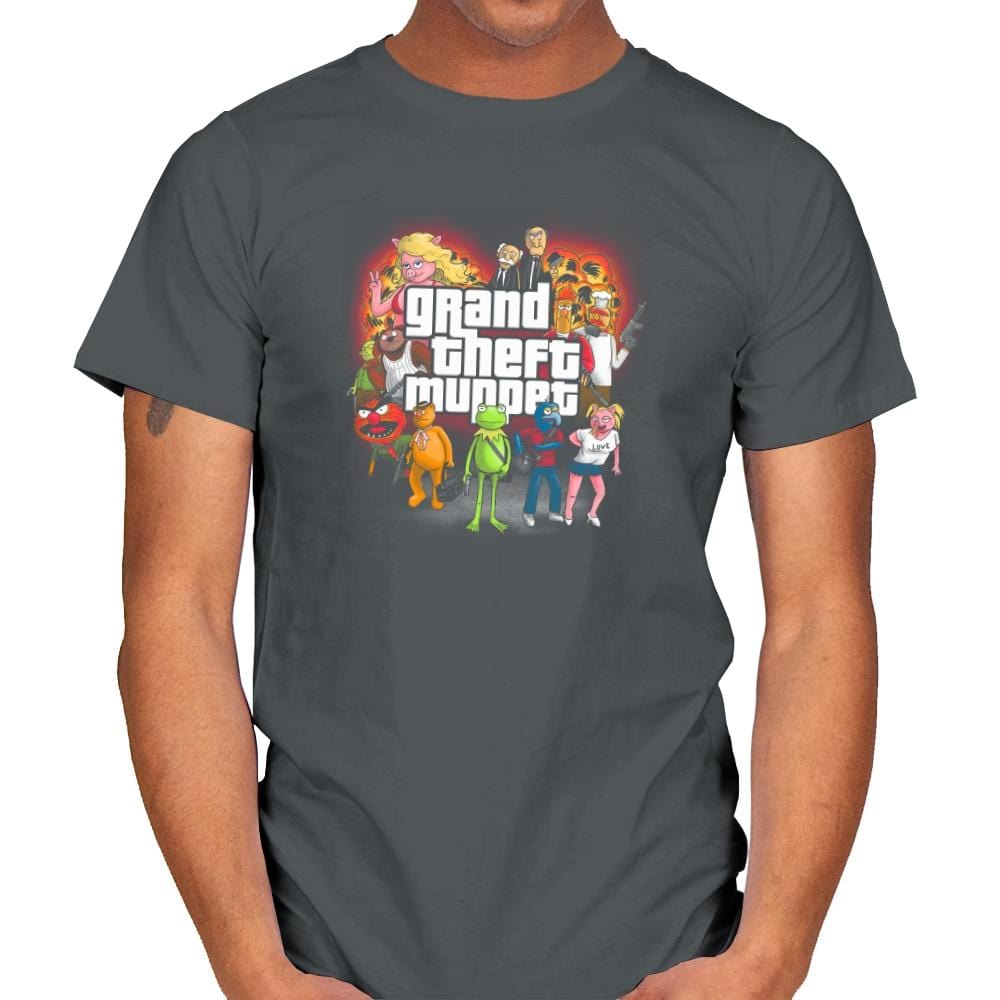 Grand Theft Muppet Exclusive - Mens T-Shirts RIPT Apparel Small / Charcoal