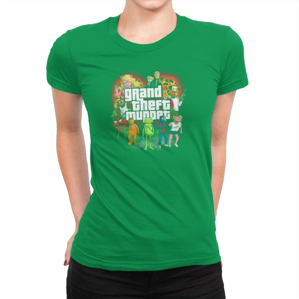 Grand Theft Muppet Exclusive - Womens Premium T-Shirts RIPT Apparel Small / Kelly Green