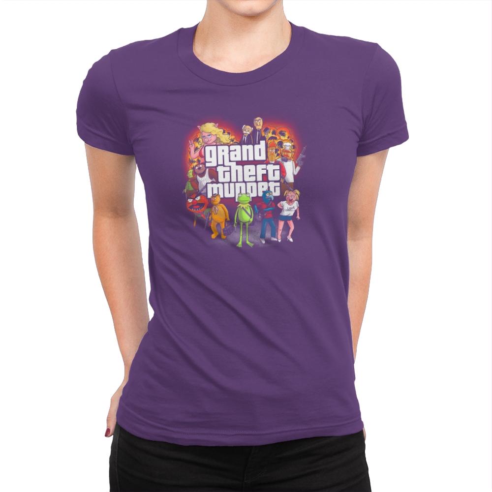 Grand Theft Muppet Exclusive - Womens Premium T-Shirts RIPT Apparel Small / Purple Rush