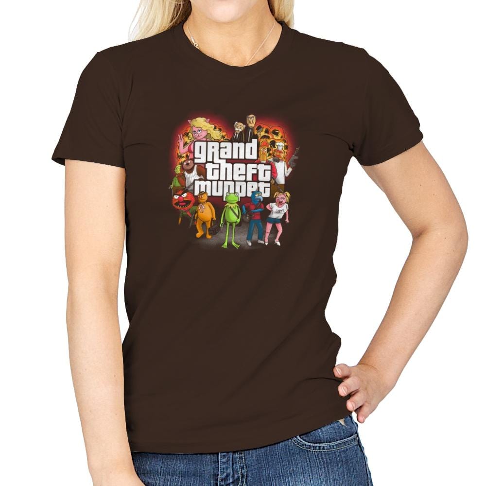 Grand Theft Muppet Exclusive - Womens T-Shirts RIPT Apparel Small / Dark Chocolate