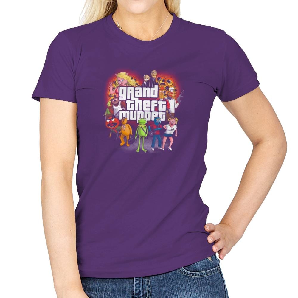 Grand Theft Muppet Exclusive - Womens T-Shirts RIPT Apparel Small / Purple