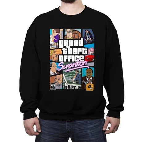 Grand Theft Scranton - Crew Neck Sweatshirt Crew Neck Sweatshirt RIPT Apparel Small / Black
