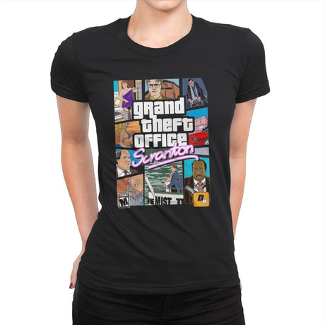 Grand Theft Scranton - Womens Premium T-Shirts RIPT Apparel Small / Black