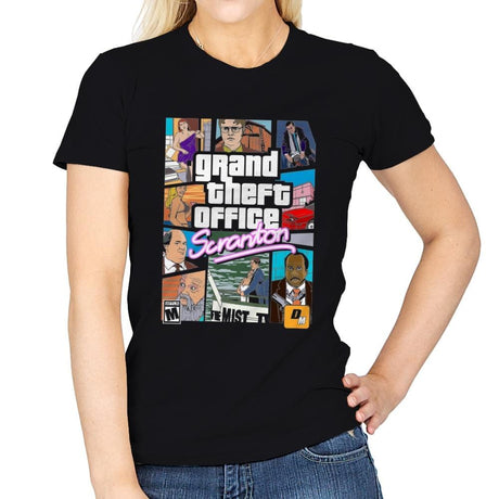 Grand Theft Scranton - Womens T-Shirts RIPT Apparel Small / Black
