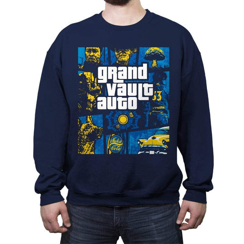 Grand Vault Auto - Crew Neck Sweatshirt Crew Neck Sweatshirt RIPT Apparel Small / Navy