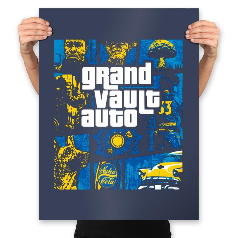 Grand Vault Auto - Prints Posters RIPT Apparel 18x24 / Navy