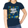 Grand Vault Auto - Womens T-Shirts RIPT Apparel Small / Navy