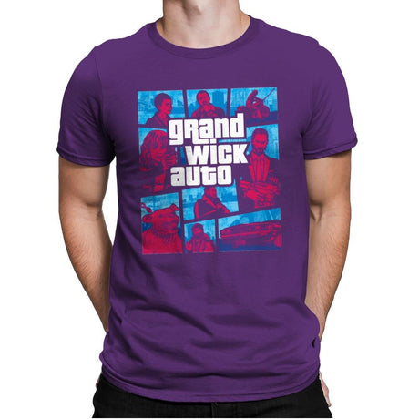 Grand Wick Auto - Mens Premium T-Shirts RIPT Apparel Small / Purple Rush