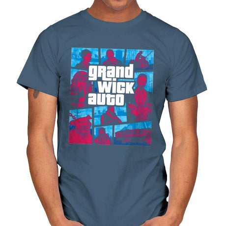 Grand Wick Auto - Mens T-Shirts RIPT Apparel Small / Indigo Blue