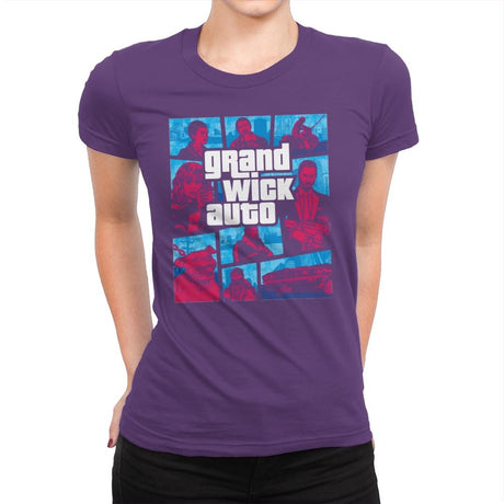 Grand Wick Auto - Womens Premium T-Shirts RIPT Apparel Small / Purple Rush
