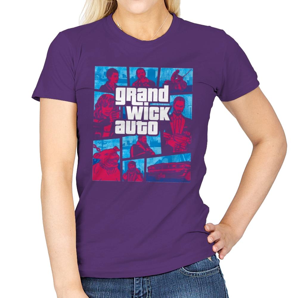 Grand Wick Auto - Womens T-Shirts RIPT Apparel Small / Purple