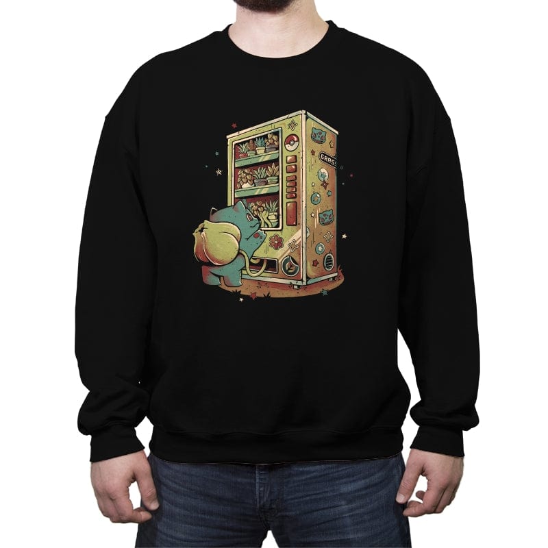Grass Vending Machine - Crew Neck Sweatshirt Crew Neck Sweatshirt RIPT Apparel Small / Black