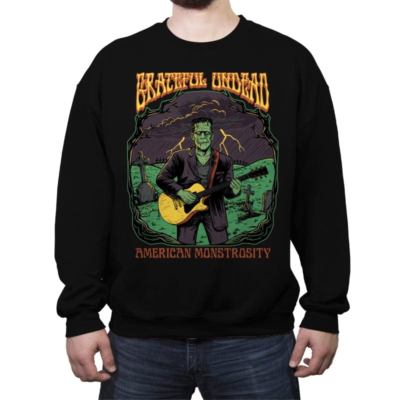 Grateful Undead - Crew Neck Sweatshirt Crew Neck Sweatshirt RIPT Apparel Small / Black
