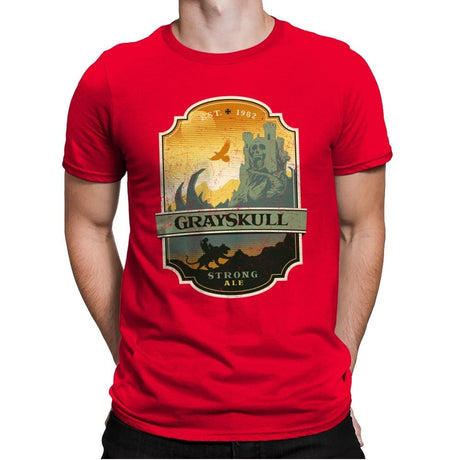 Grayskull Strong Ale - Mens Premium T-Shirts RIPT Apparel Small / Red