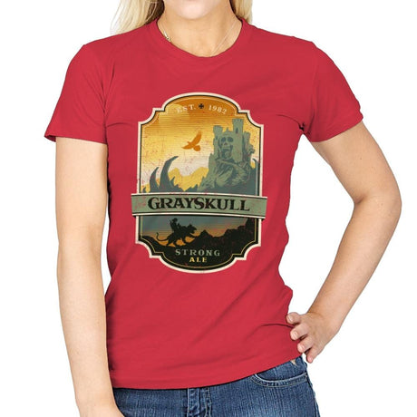 Grayskull Strong Ale - Womens T-Shirts RIPT Apparel Small / Red