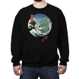 Great Cathulhu Wave - Crew Neck Sweatshirt Crew Neck Sweatshirt RIPT Apparel Small / Black