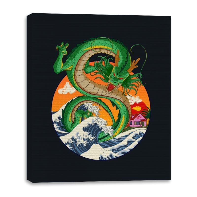 Great Dragon Off Kanagawa - Canvas Wraps Canvas Wraps RIPT Apparel 16x20 / Black