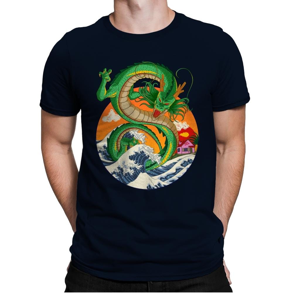 Great Dragon Off Kanagawa - Mens Premium T-Shirts RIPT Apparel Small / Midnight Navy