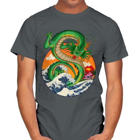 Great Dragon Off Kanagawa - Mens T-Shirts RIPT Apparel Small / Charcoal