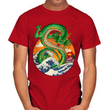 Great Dragon Off Kanagawa - Mens T-Shirts RIPT Apparel Small / Red