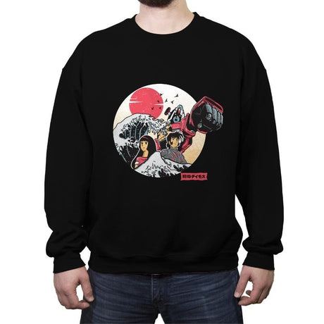 Great Love of Kanagwa Wave - Crew Neck Sweatshirt Crew Neck Sweatshirt RIPT Apparel Small / 151515