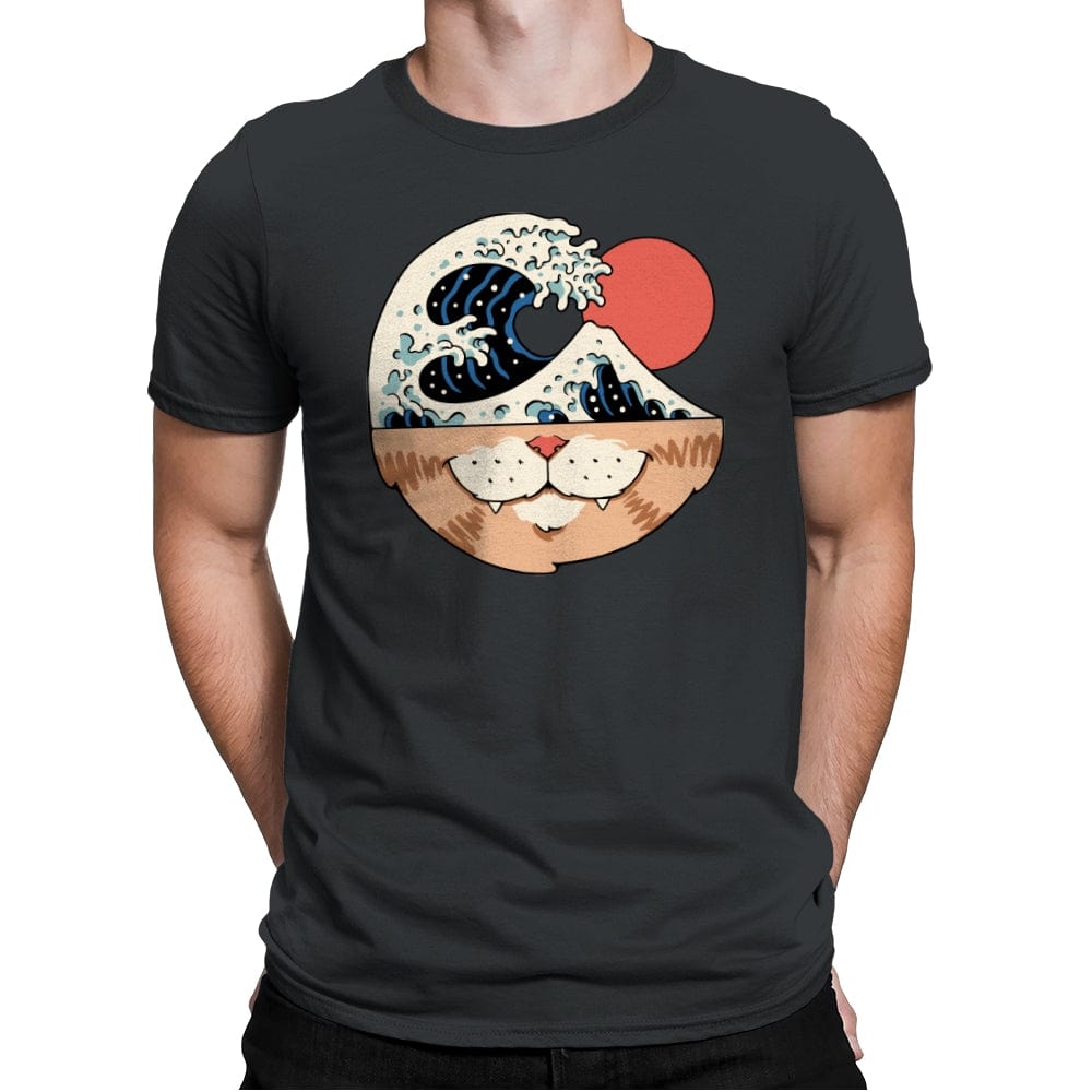 Great Neko Wave - Mens Premium T-Shirts RIPT Apparel Small / Heavy Metal