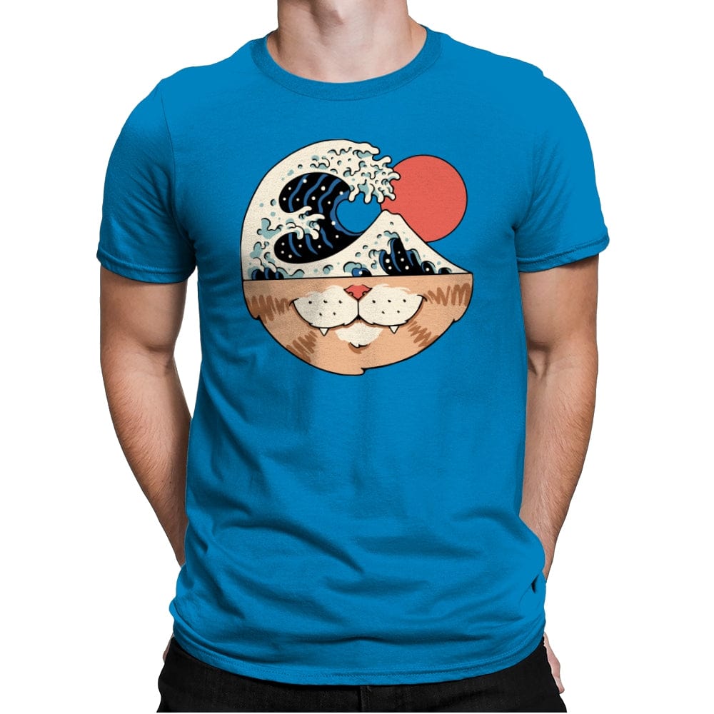 Great Neko Wave - Mens Premium T-Shirts RIPT Apparel Small / Turqouise