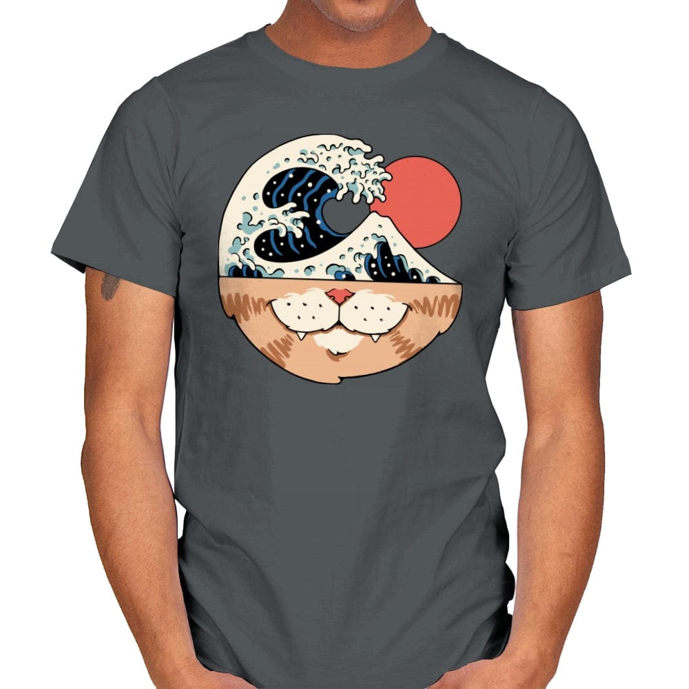 Great Neko Wave - Mens T-Shirts RIPT Apparel Small / Charcoal