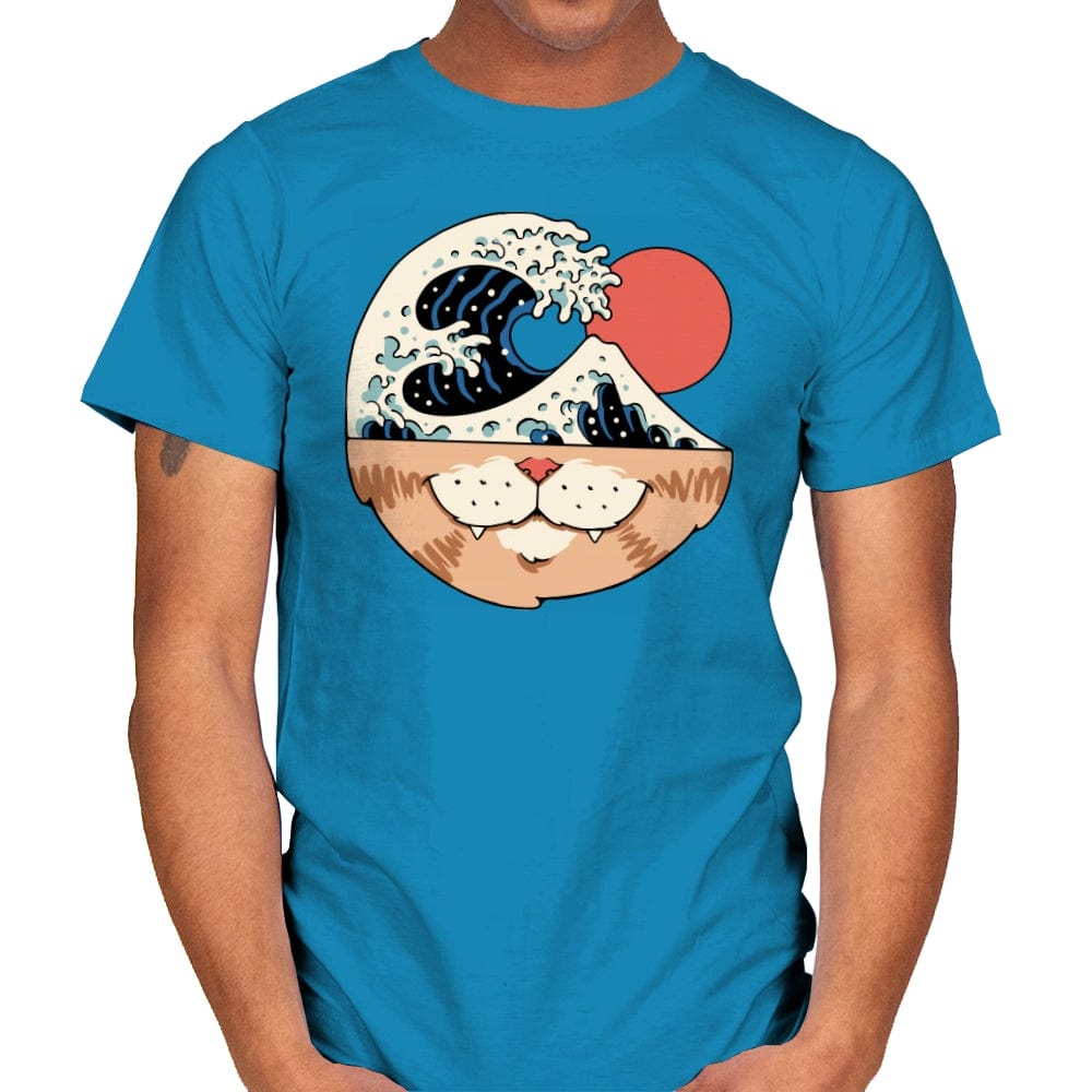 Great Neko Wave - Mens T-Shirts RIPT Apparel Small / Sapphire