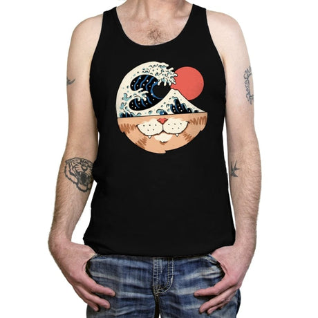 Great Neko Wave - Tanktop Tanktop RIPT Apparel X-Small / Black