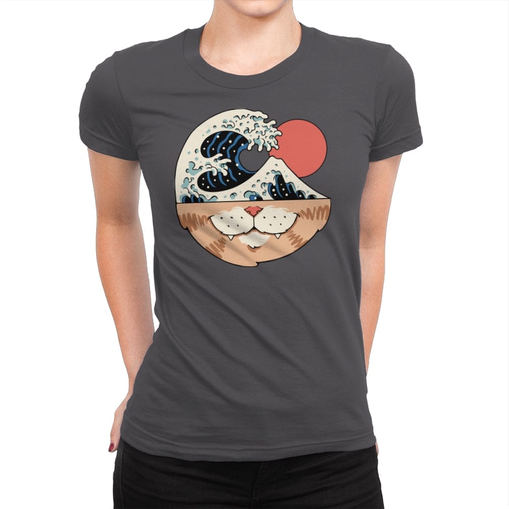 Great Neko Wave - Womens Premium T-Shirts RIPT Apparel Small / Heavy Metal