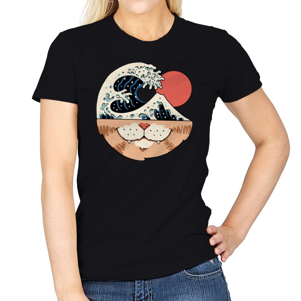Great Neko Wave - Womens T-Shirts RIPT Apparel Small / Black