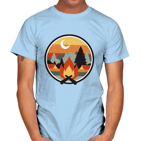 Great Outdoors - Mens T-Shirts RIPT Apparel Small / Light Blue