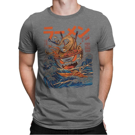 Great Ramen off Kanagawa - Best Seller - Mens Premium T-Shirts RIPT Apparel Small / Heather Grey