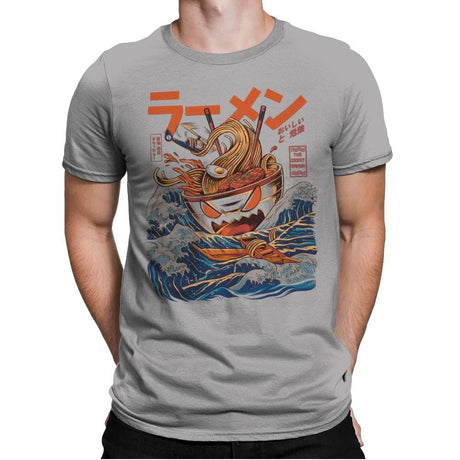 Great Ramen off Kanagawa - Best Seller - Mens Premium T-Shirts RIPT Apparel Small / Light Grey