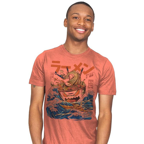 Great Ramen off Kanagawa - Best Seller - Mens T-Shirts RIPT Apparel Small / Coral