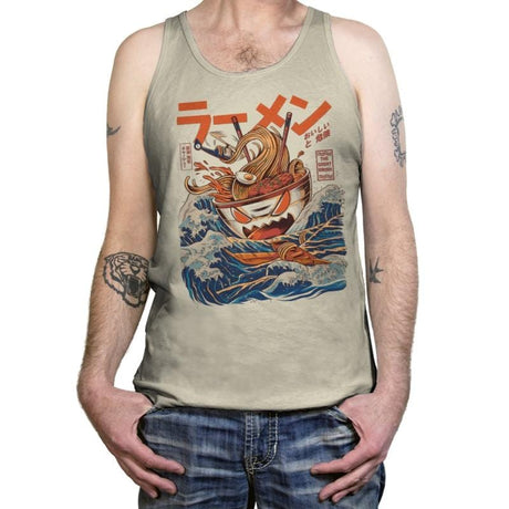 Great Ramen off Kanagawa - Best Seller - Tanktop Tanktop RIPT Apparel X-Small / Oatmeal Triblend