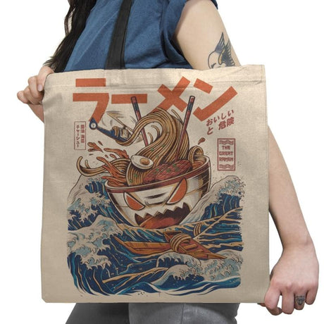 Great Ramen off Kanagawa - Best Seller - Tote Bag Tote Bag RIPT Apparel 18x18 / Natural